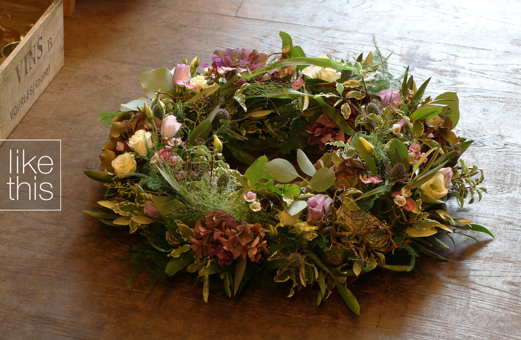Wild Natural Sympathy Wreath (colour option available)