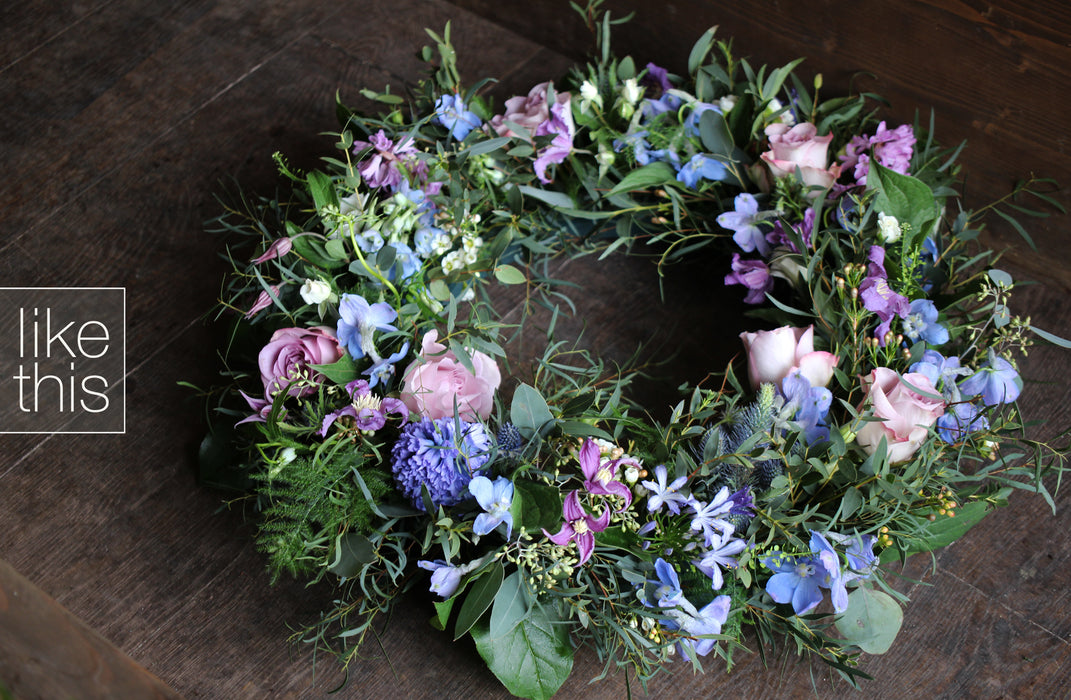 Caring Natural Sympathy Wreath (colour option available)