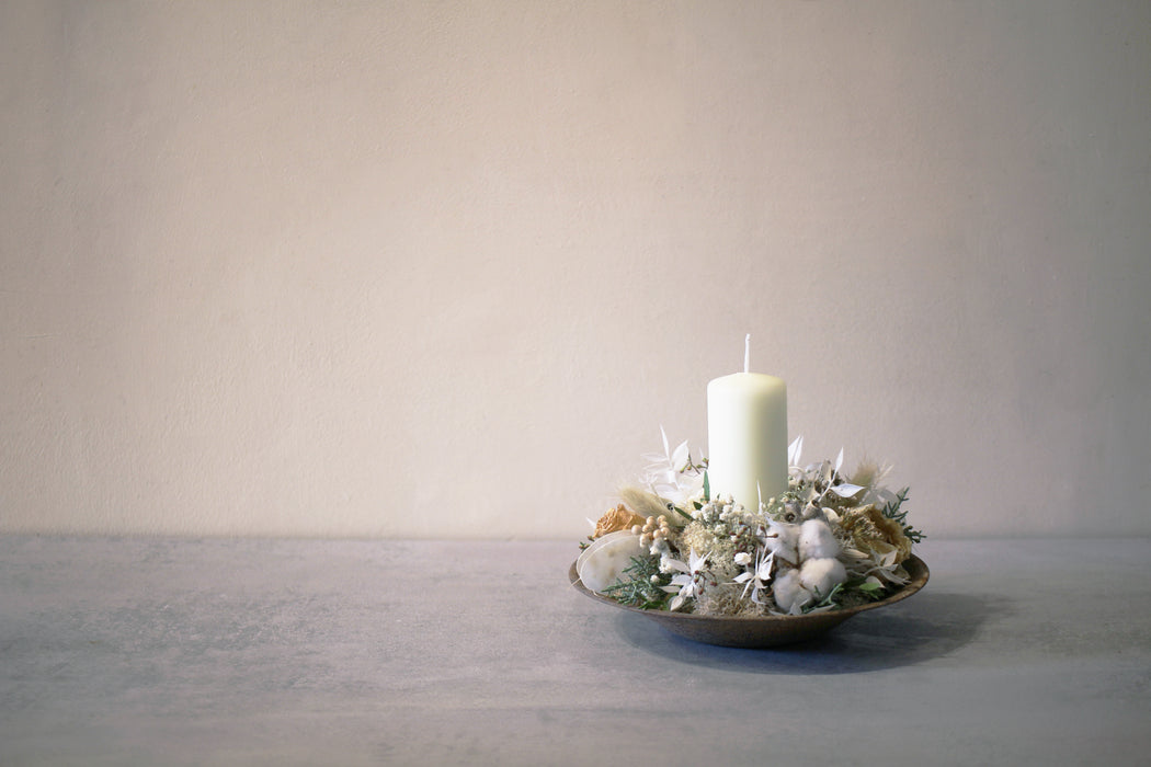 White Candle Dish (dried)
